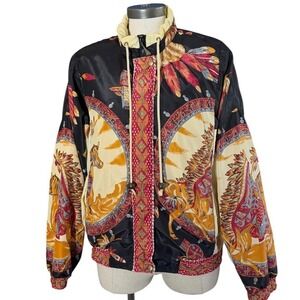 Braetan Vintage 90s Southwestern Horse Graphic Zip Windbreaker Jacket Mens M L